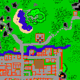 Minimap showing the entrance to Dark Mansion