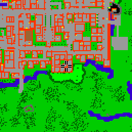 Minimap showing the entrance to Alai Flats, Flat 15