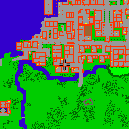Minimap showing the entrance to Thais Clanhall