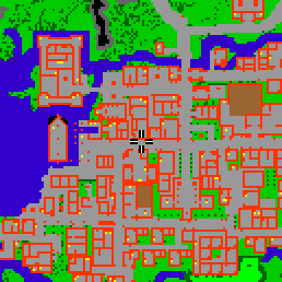 Minimap showing the entrance to Warriors Guildhall