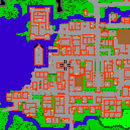 Minimap showing the entrance to Harbour Place 1 (Shop)