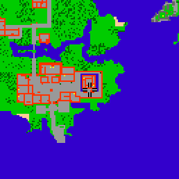 Minimap showing the entrance to Mercenary Tower
