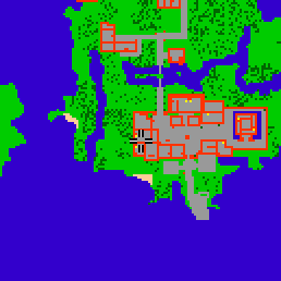 Minimap showing the entrance to Fibula Village, Tower Flat
