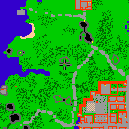 Minimap showing the entrance to Druids Retreat A
