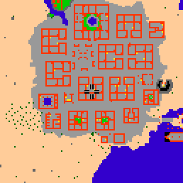 Minimap showing the entrance to Darashia 3, Flat 03