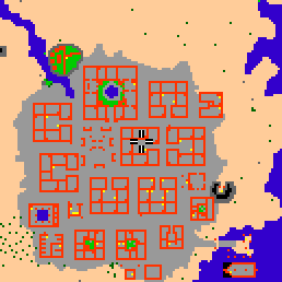 Minimap showing the entrance to Darashia 4, Flat 02