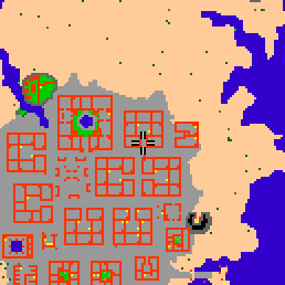 Minimap showing the entrance to Darashia 5, Flat 01