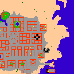 Minimap showing the entrance to Darashia 7, Flat 02