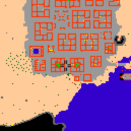 Minimap showing the entrance to Darashia, Western Guildhall
